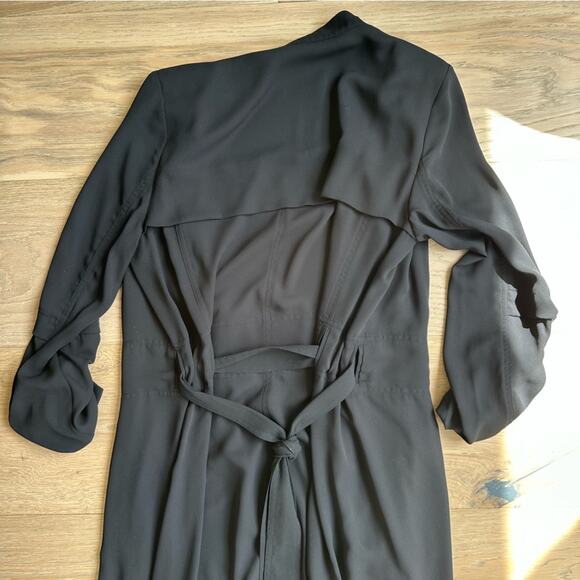 Aritzia Babaton Long Sleeve Flowy Trench Coat Black S - Picture 8 of 9